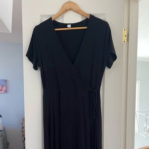 Stretchy Black Wrap Dress